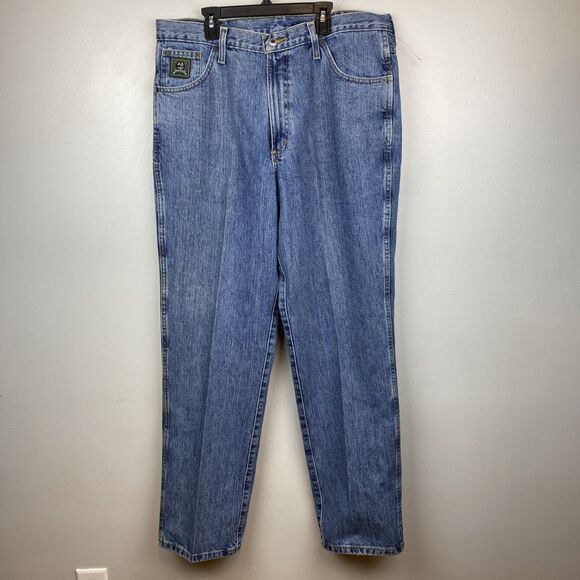 Cinch jeans men's 35x32 blue medium stone wash green label Cowboy Western Rodeo